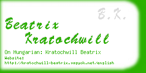 beatrix kratochwill business card